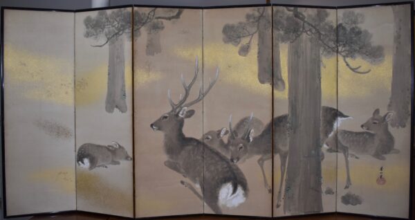 Hosui-Hitsu: Six-Panel Screen of Nara Deers