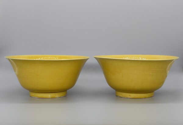 Pair of Imperial Yellow Glazed Bowls - Image 2