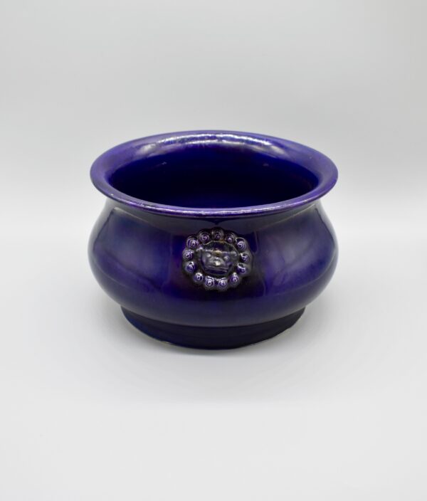 Large Aubergine Glazed Lionhead Censer - Image 2