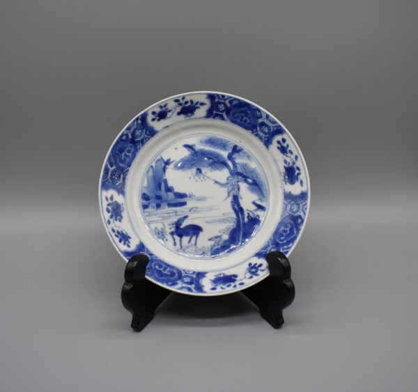 Blue and White Rare Monkey,Deer, Bee and Magpie Dish