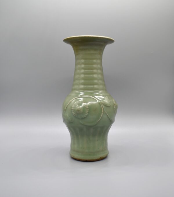 Longquan Celadon Floral Moulded Vase