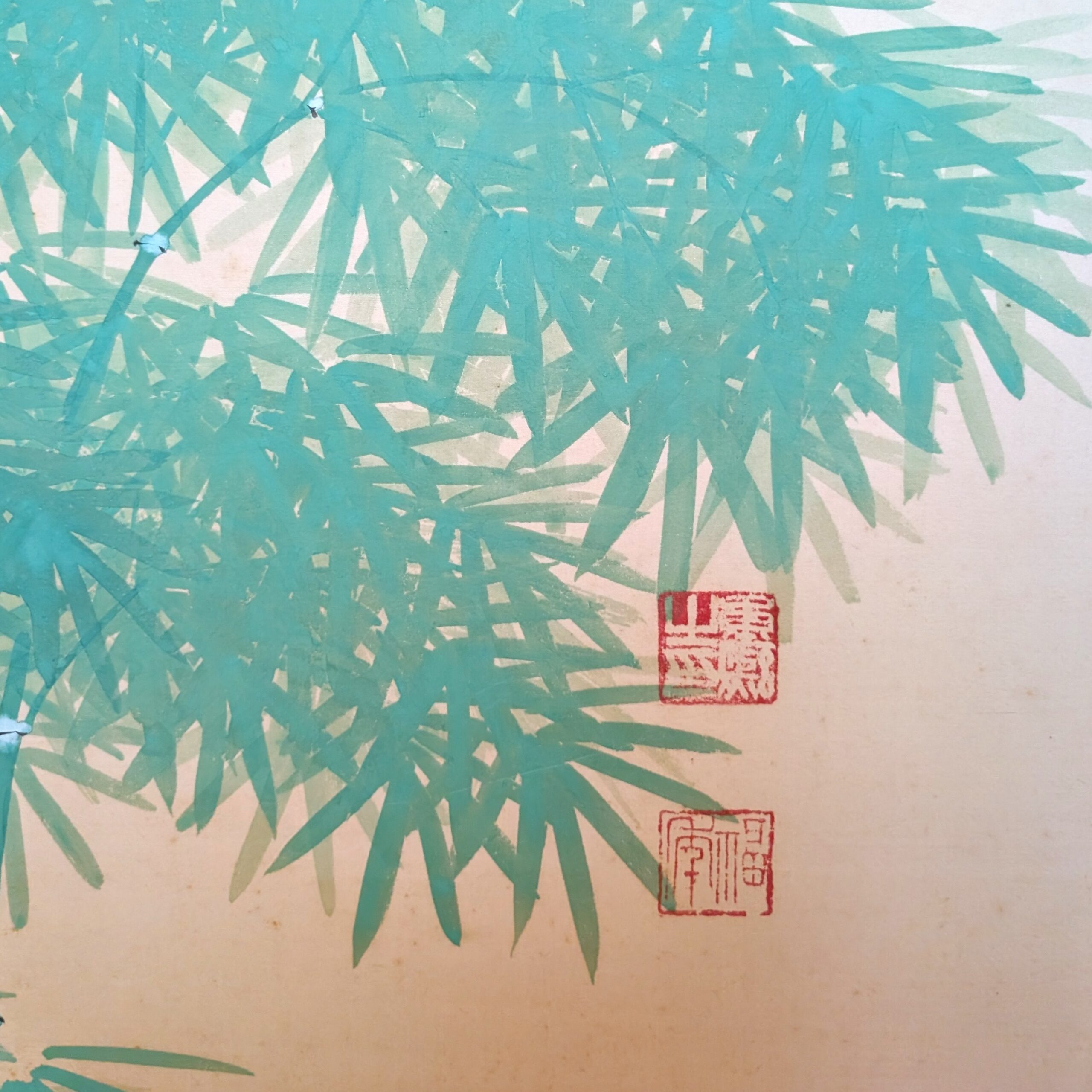 Two-Panel Sparrow and Bamboo Screens (Pair) - Image 6