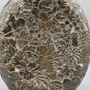 Japanese Silver Floral Overlay Decanter