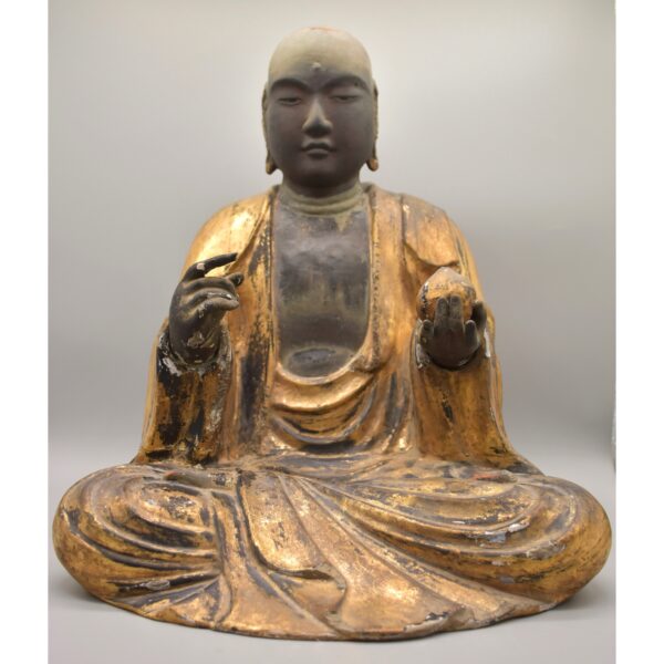 Japanese Gilt Lacquered Wooden Buddhist Figure