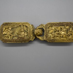 Gilt-Bronze European Belt Buckle and Hook