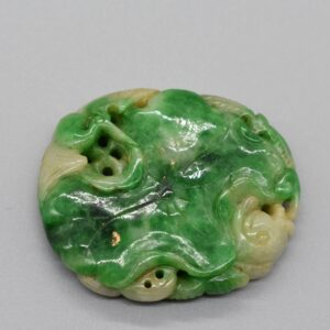 Green Crane, Fish & Lotus Jade