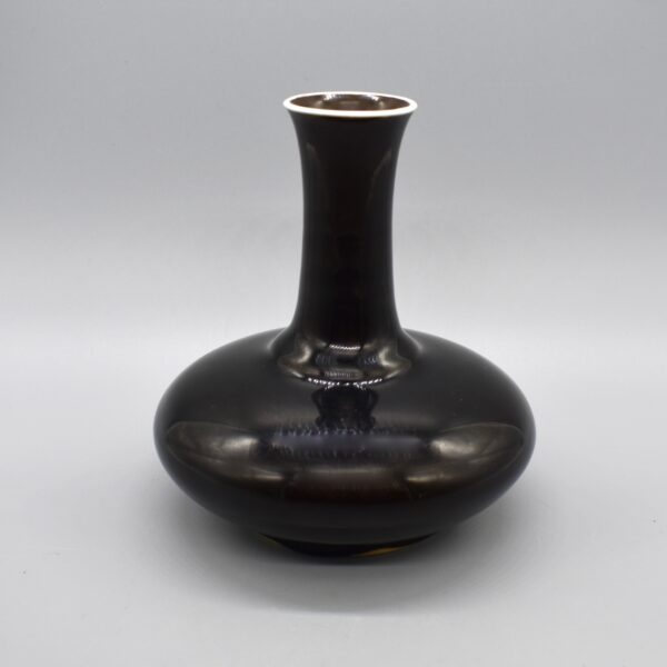 Mirror Black Glazed Bottle Vase