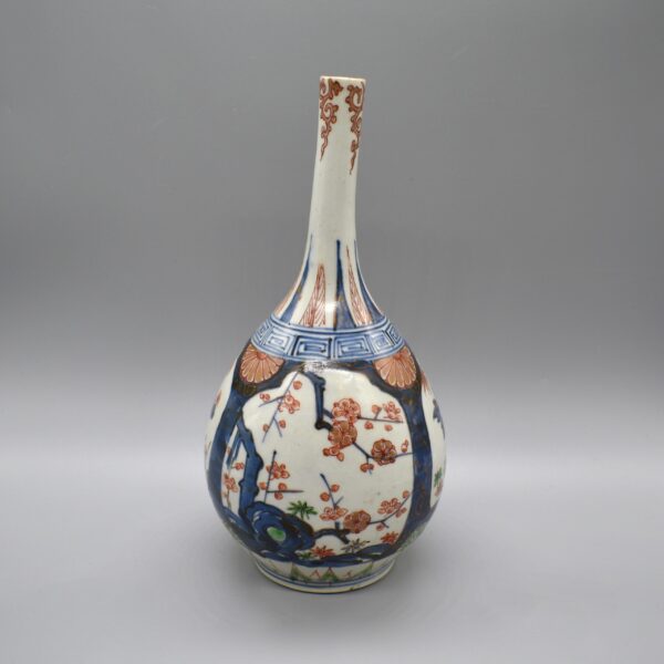 Slender Neck Imari Bottle Vase
