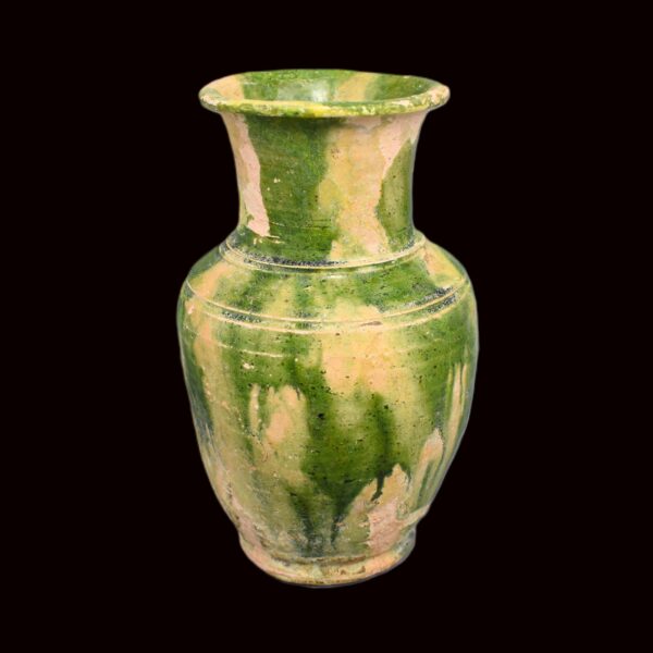 Japanese Nara Sancai Green Glazed Vase