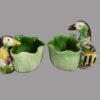Pair of Famille Verte Duck and Lotus Waterdroppers - Image 2