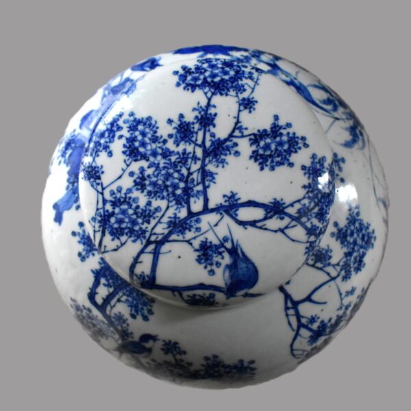 Blue and White Seto Ware Jar & Cover - Image 3