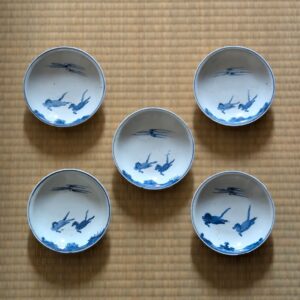 Set of 5 Ko-Sometsuke Horse Dishes