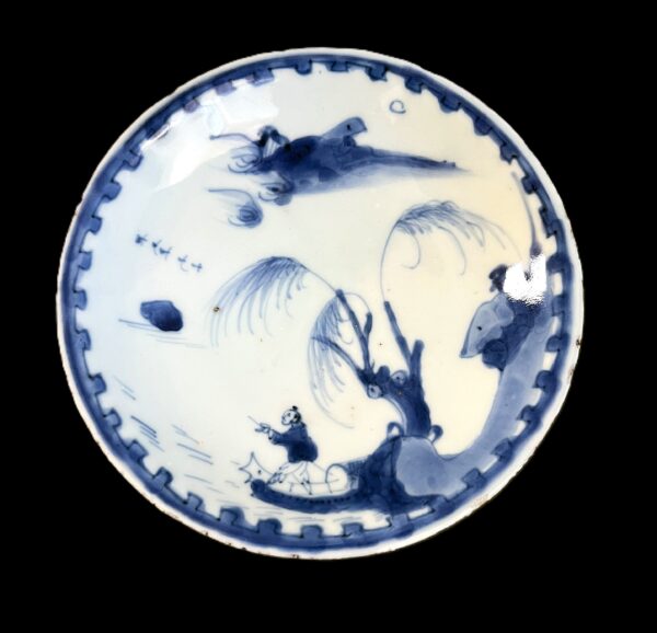 Ko-Sometsuke Blue and White Boatman Dish