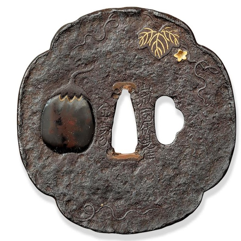 Aubergine Ishime-ji Tsuba